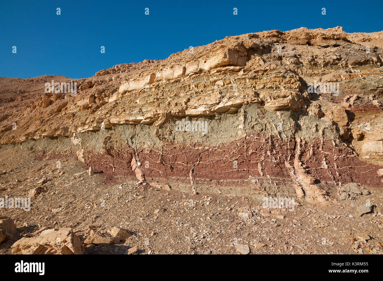 Geology layers in Eilat mountains Stock Photo
