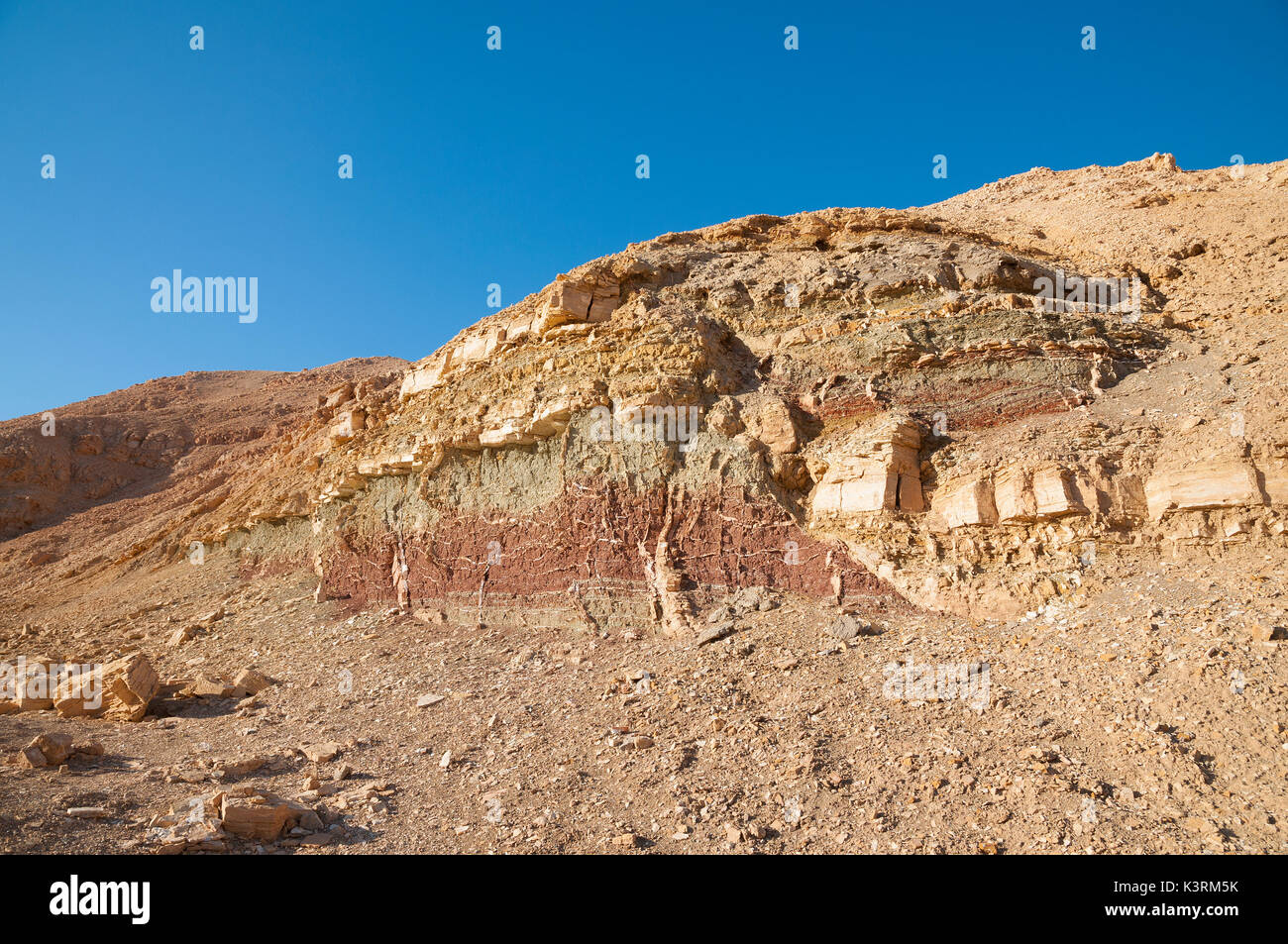 Geology layers in Eilat mountains Stock Photo