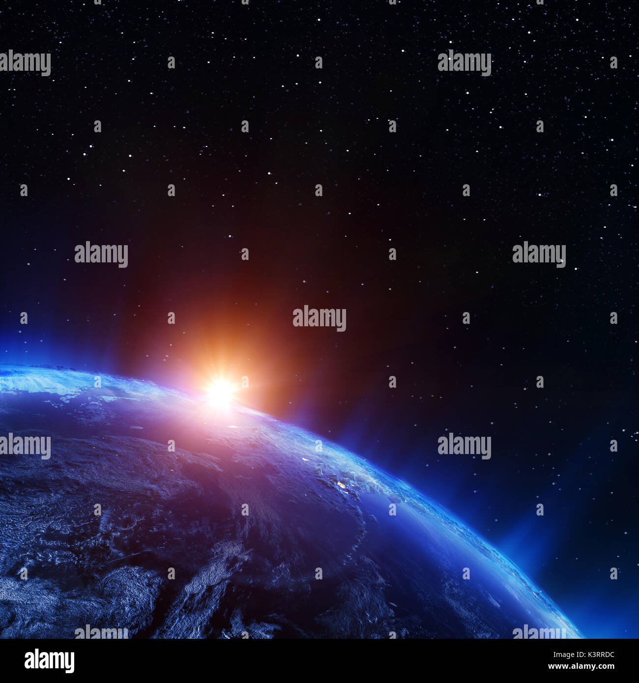 Earth north from space 3d rendering Stock Photo - Alamy