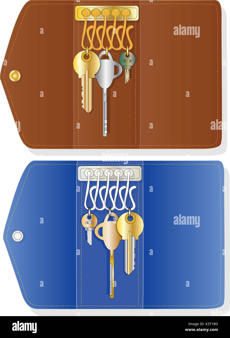 Leather key chain isolated with key Stock Vector Image & Art Alamy