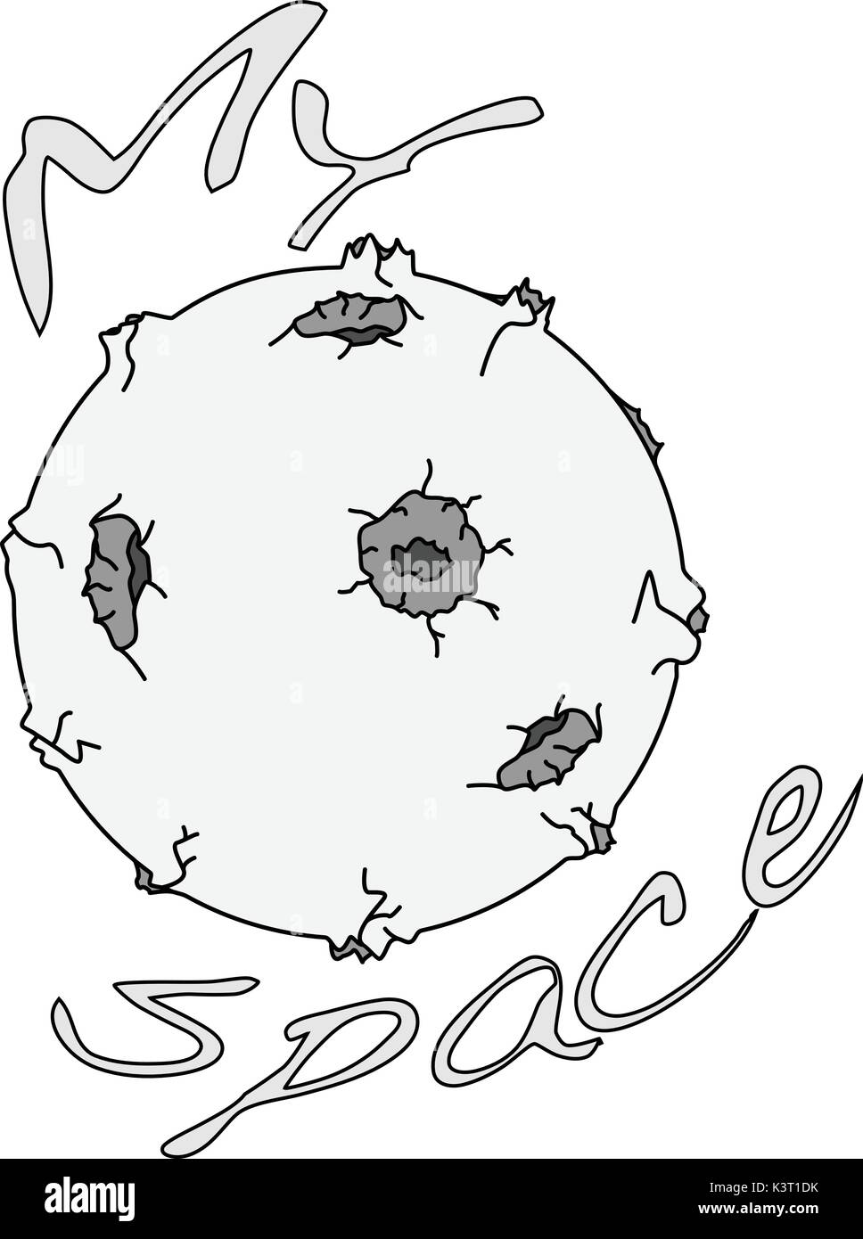 Illustration of a full moon with craters. T-shirt design Stock Vector ...