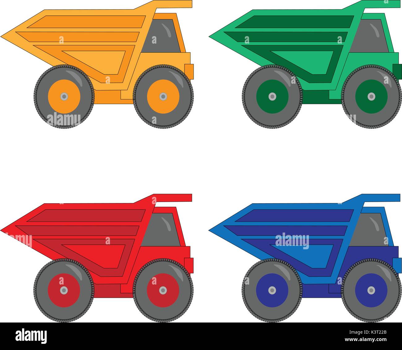 Mining tipper truck. Vector illustration in flat style design Stock ...