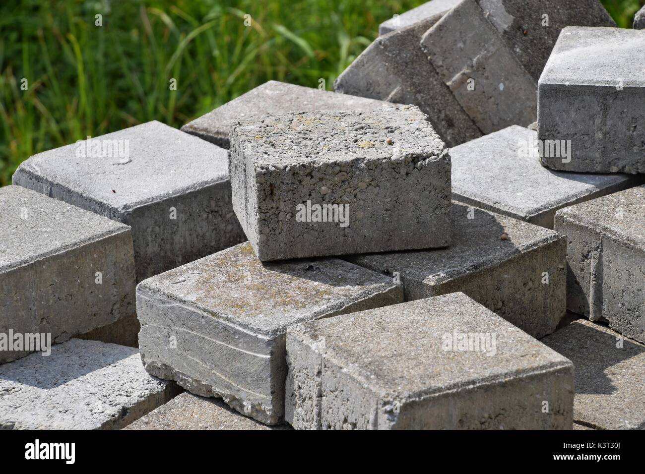 Stone cuboid in construction, concrete Stones, building materials