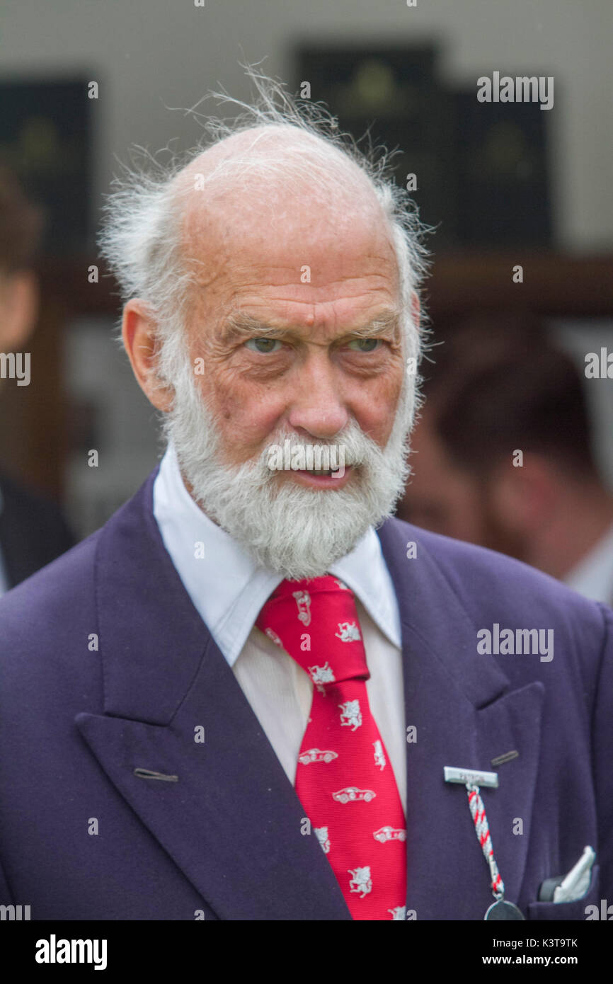 London UK. 3rd September 2017. Prince Michael of Kent who is first cousin to Her Majesty Queen Elizabeth attends the Concours of Elegance show at Hampton Court Palace. The show brings together a selection of 60 of the rarest cars from around the world and a Concours of Elegance winner is selected by the owners of the cars whereby each participant  votes on the other models on display to decide the   'Best of the Show' Credit: amer ghazzal/Alamy Live News Stock Photo