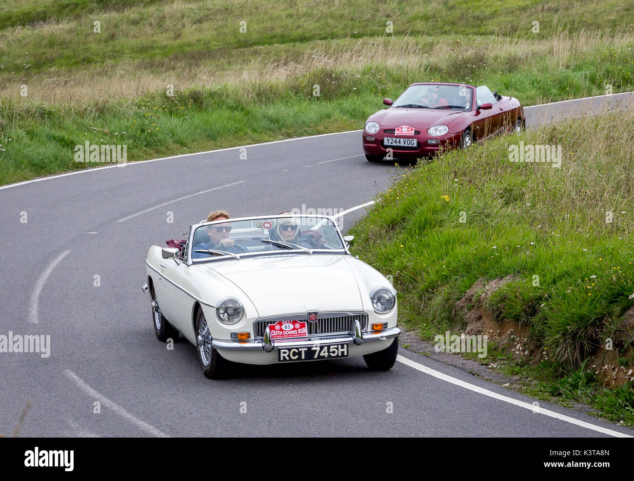 Eastbourne, East Sussex, UK. 3rd Sep, 2017. MG and Sprite car owners