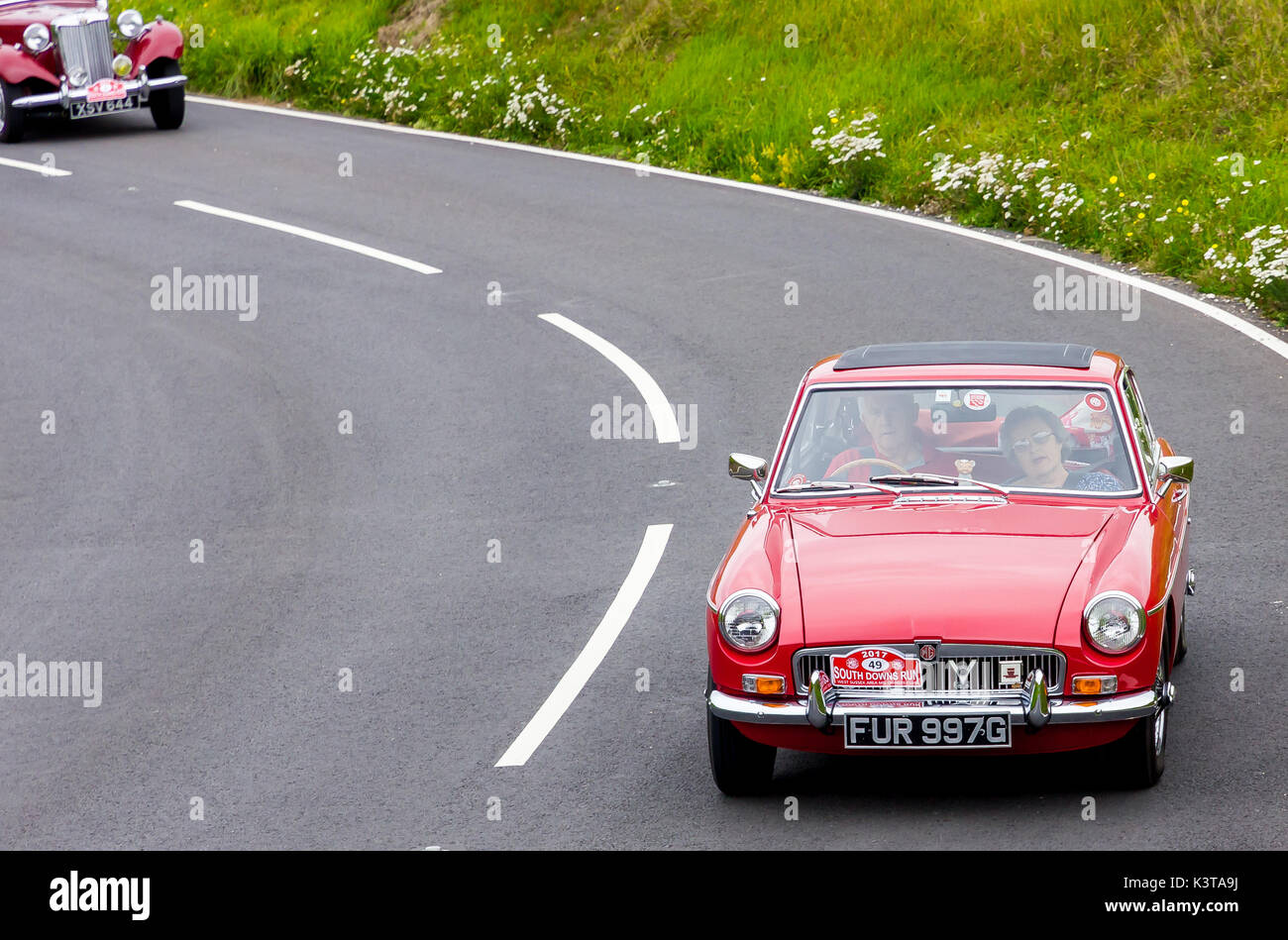 Eastbourne, East Sussex, UK. 3rd Sep, 2017. MG and Sprite car owners