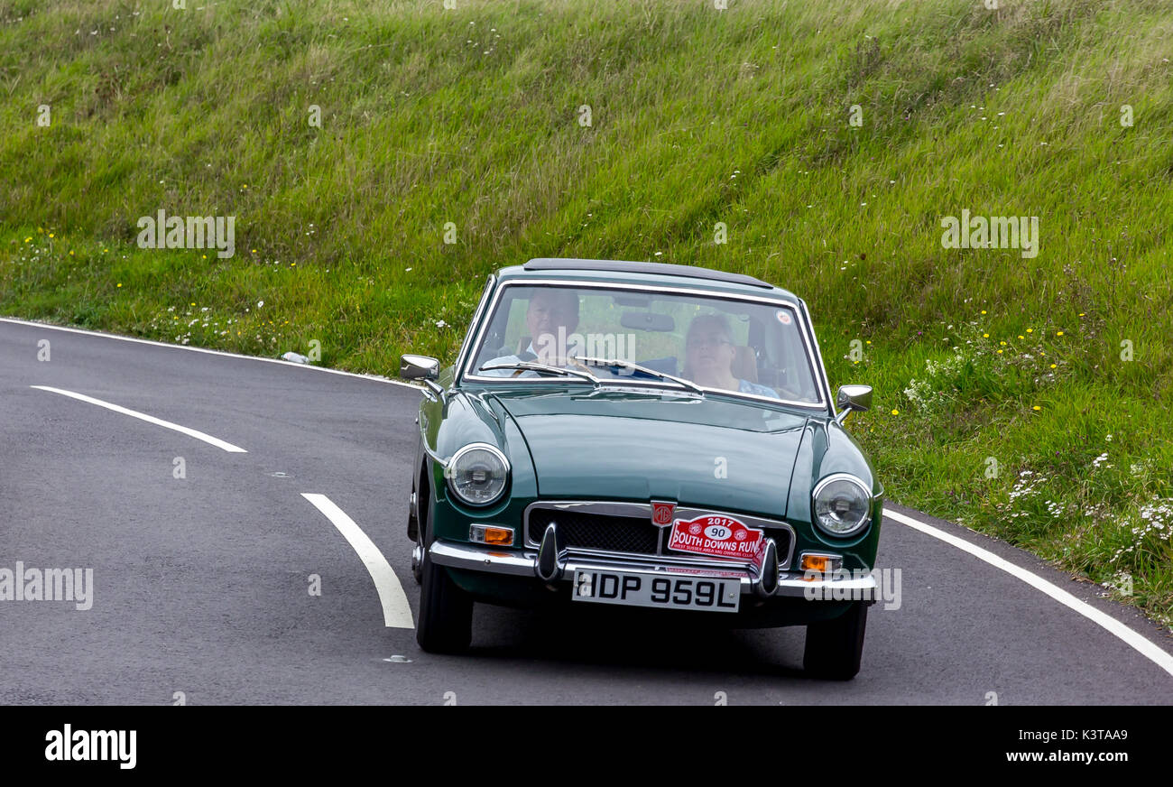 Eastbourne, East Sussex, UK. 3rd Sep, 2017. MG and Sprite car owners