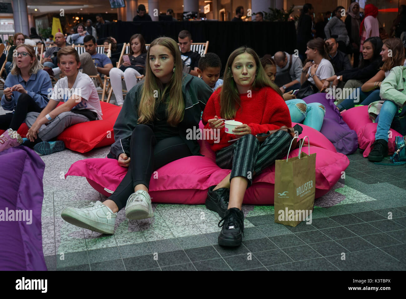 London, UK. 2nd Sep, 2017. Family, friends, and supporters attend to see the Finalists compete for each other of the Mayor of London Gigs at Westfield London. Credit: See Li/Alamy Live News Stock Photo