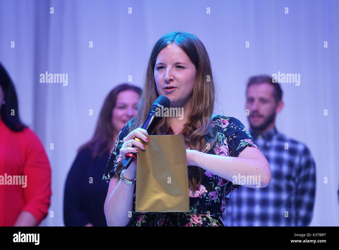 London, UK. 3rd Sep, 2017. Presenter of the Mayor of London Gigs at Westfield London. Credit: See Li/Alamy Live News Stock Photo