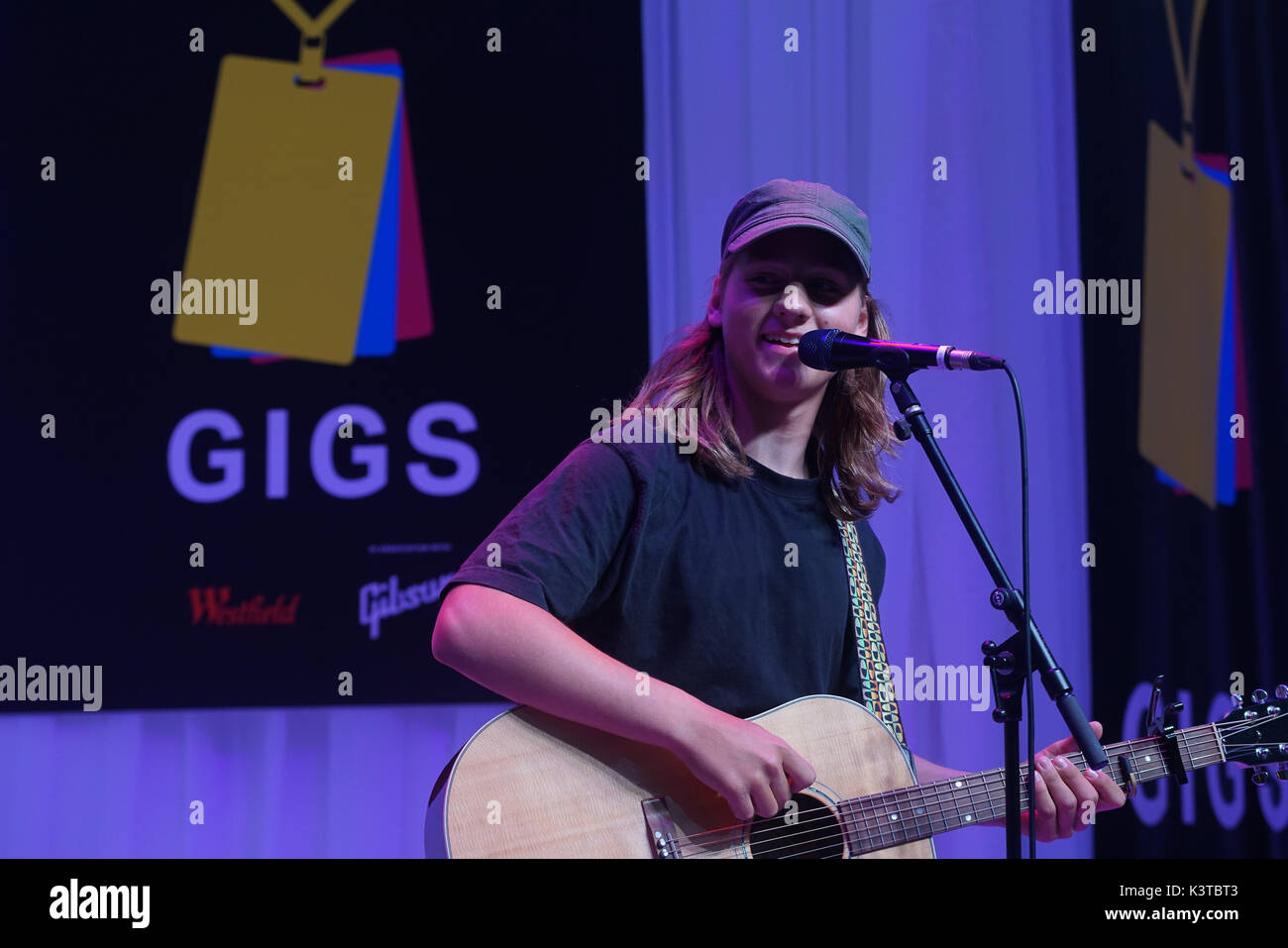 London, UK. 3rd Sep, 2017. Winner Josh Gleaves perform at the Mayor of London Gigs at Westfield London. Credit: See Li/Alamy Live News Stock Photo