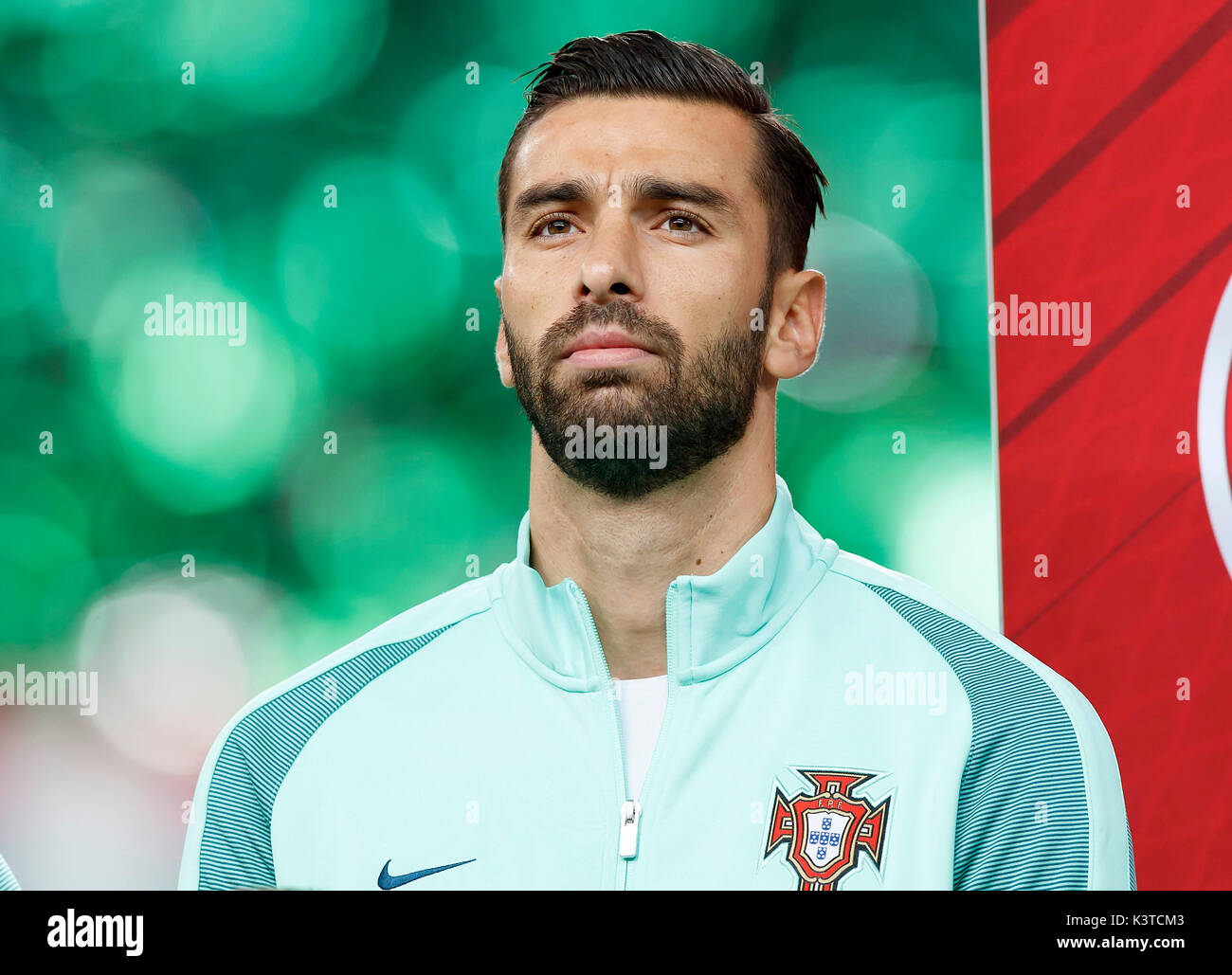 Budapest, Hungary. 03rd Sep, 2017. BUDAPEST, HUNGARY - SEPTEMBER 3: Rui Patricio of Portugal listens to the anthems prior to the FIFA 2018 World Cup Qualifier match between Hungary and Portugal at Groupama Arena on September 3, 2017 in Budapest, Hungary. Credit: Laszlo Szirtesi/Alamy Live News Stock Photo