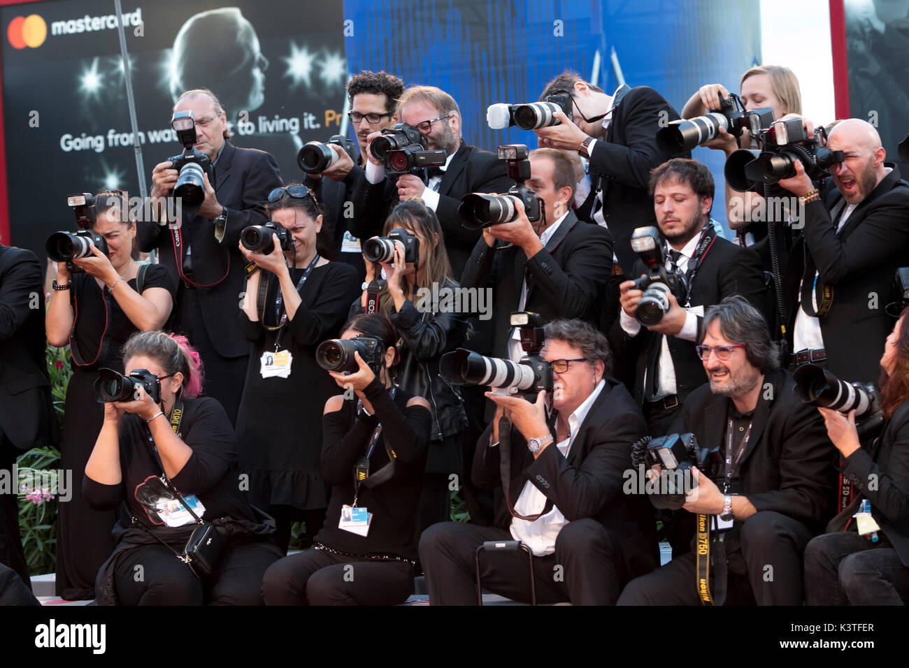 Venice, Italy. 03rd Sep, 2017. Athmosphere at the premiere of 'The Leisure Seeker' during the 74th Venice Film Festival at Palazzo del Cinema in Venice, Italy, on 03 September 2017. - NO WIRE SERVICE - Photo: Hubert Boesl/dpa/Alamy Live News Stock Photo