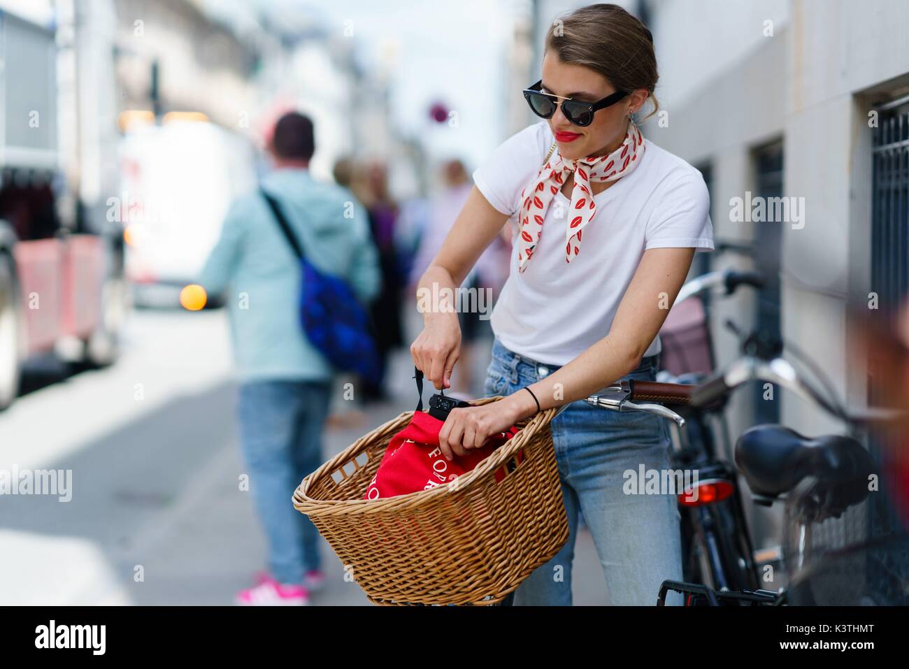 Lip print scarf hi-res stock photography and images - Alamy