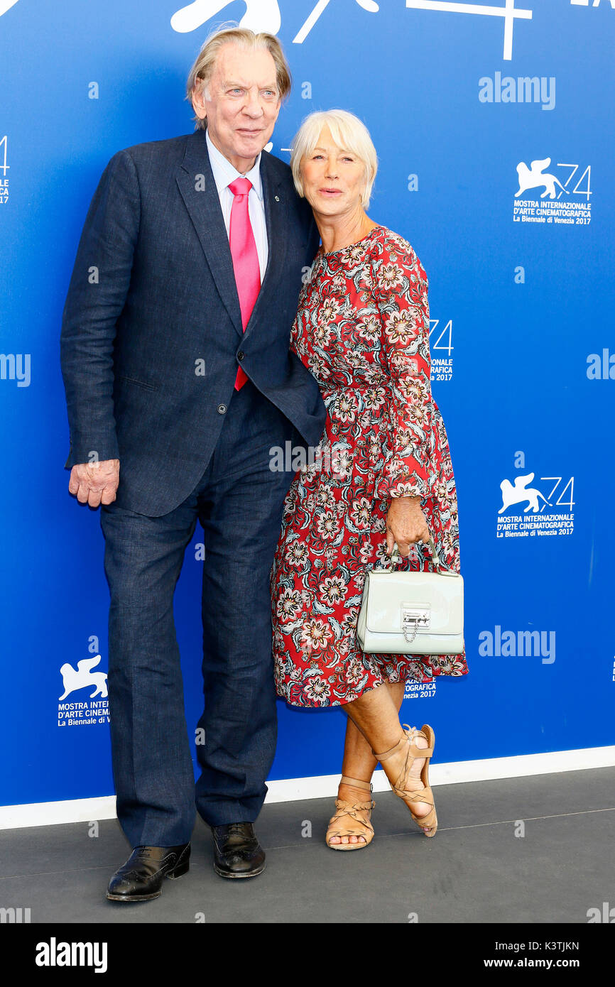 Venice, Italy. 03rd Sep, 2017. Donald Sutherland and Helen Mirren