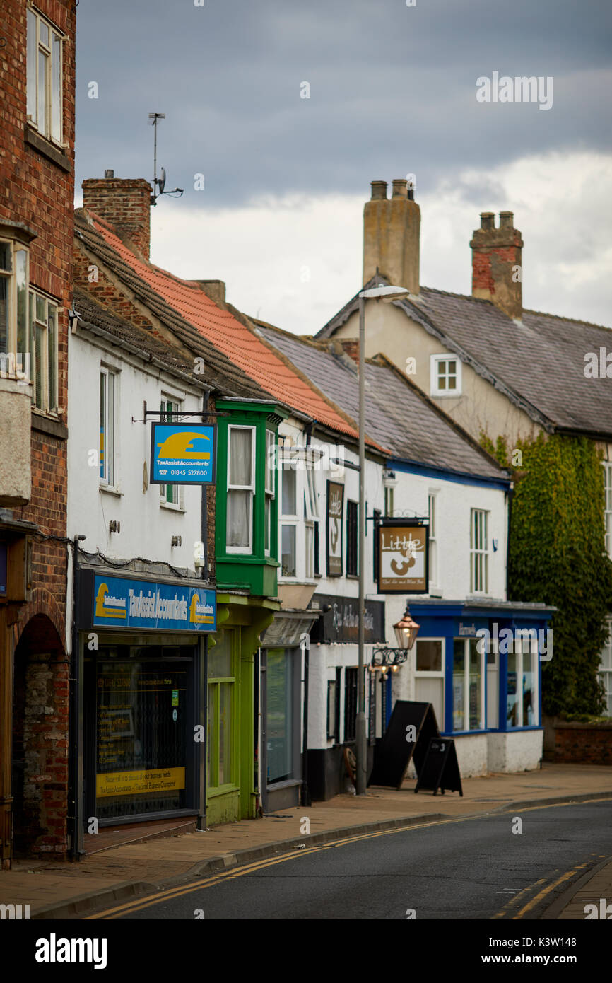 Independent shops in Thrisk a small market town village  Yorkshire Stock Photo