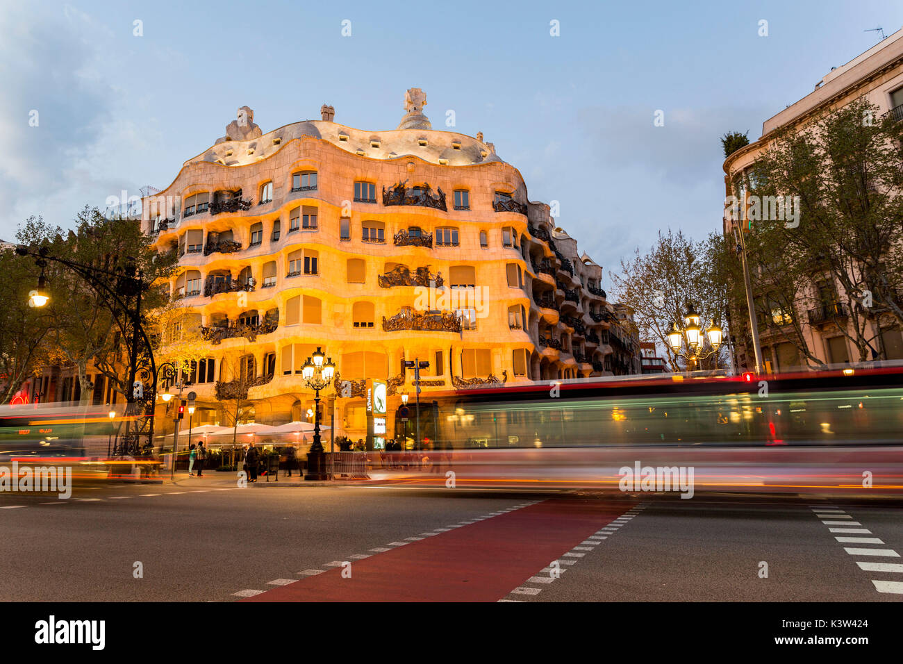 Barcelona, Spain, La Pedrera rooftop, designed by Antonio Gaudi Stock Photo Alamy