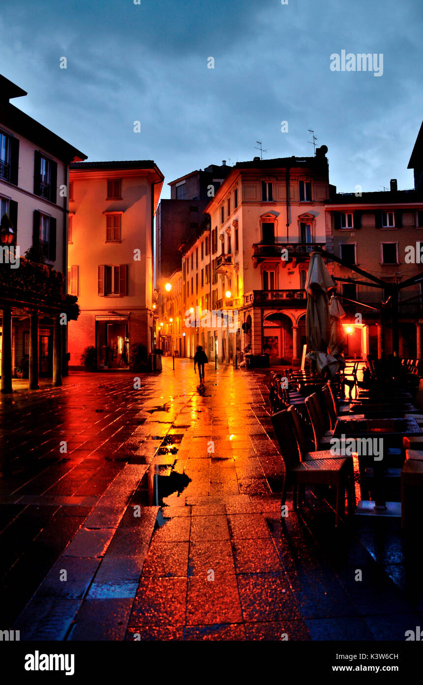 Lecco city centre, Lake Como, Lombardy, Italy Stock Photo