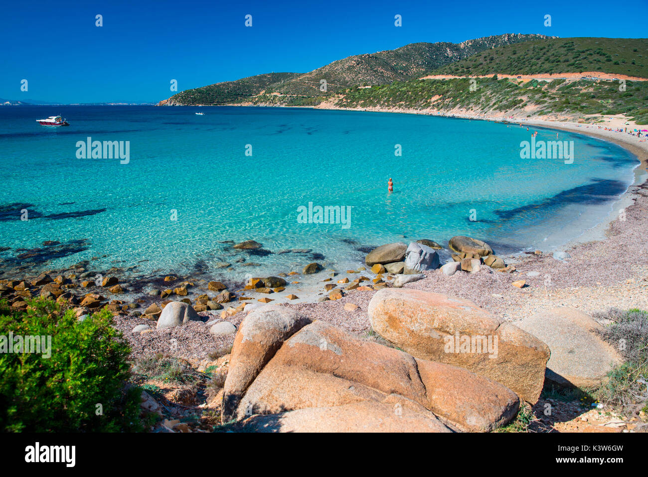 mari pintau beach, quartu sant'elena, cagliari province, sardinia, italy, europe. Stock Photo