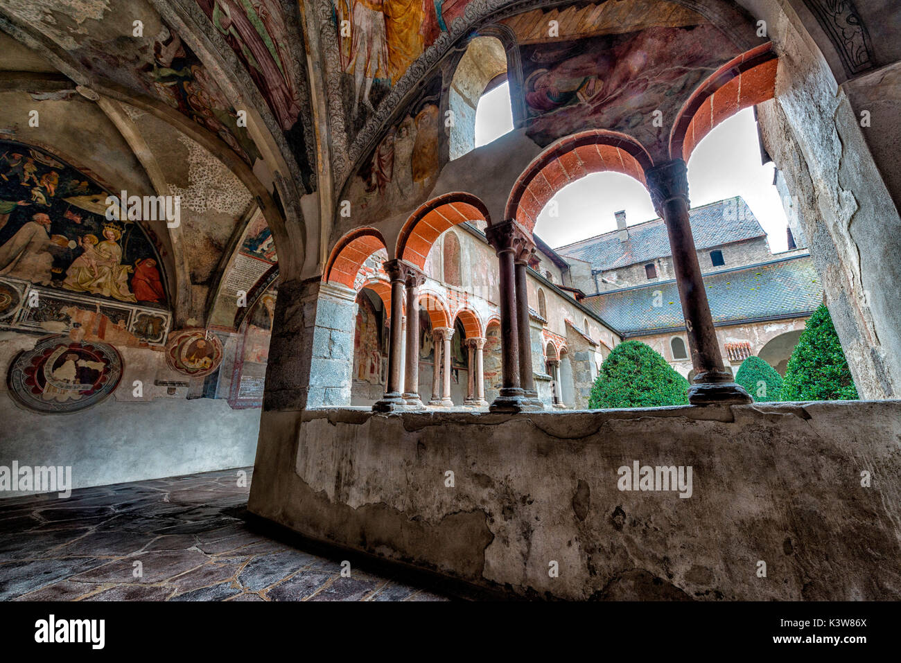 The cloister of the Cathedral of Bressanone, Brixen, Shout Tyrol, Italy Stock Photo