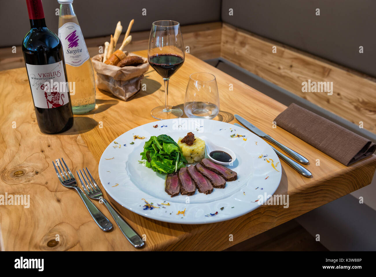 Sliced beef is a typical Italian dish, Italy. Stock Photo