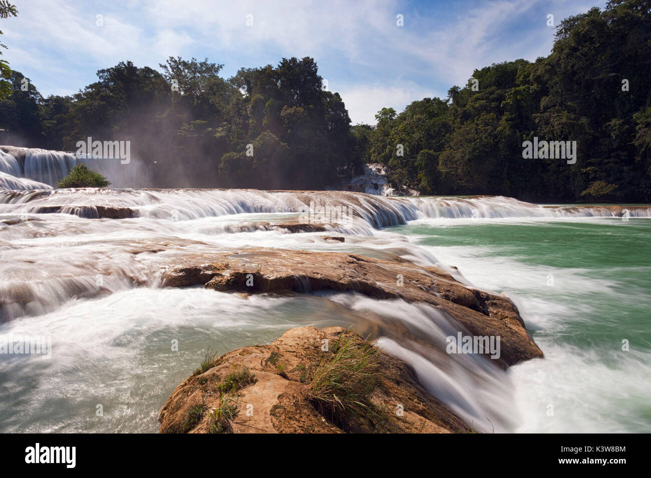 Agua Azul Waterfalls, Chiapas, Mexico. Stock Photo