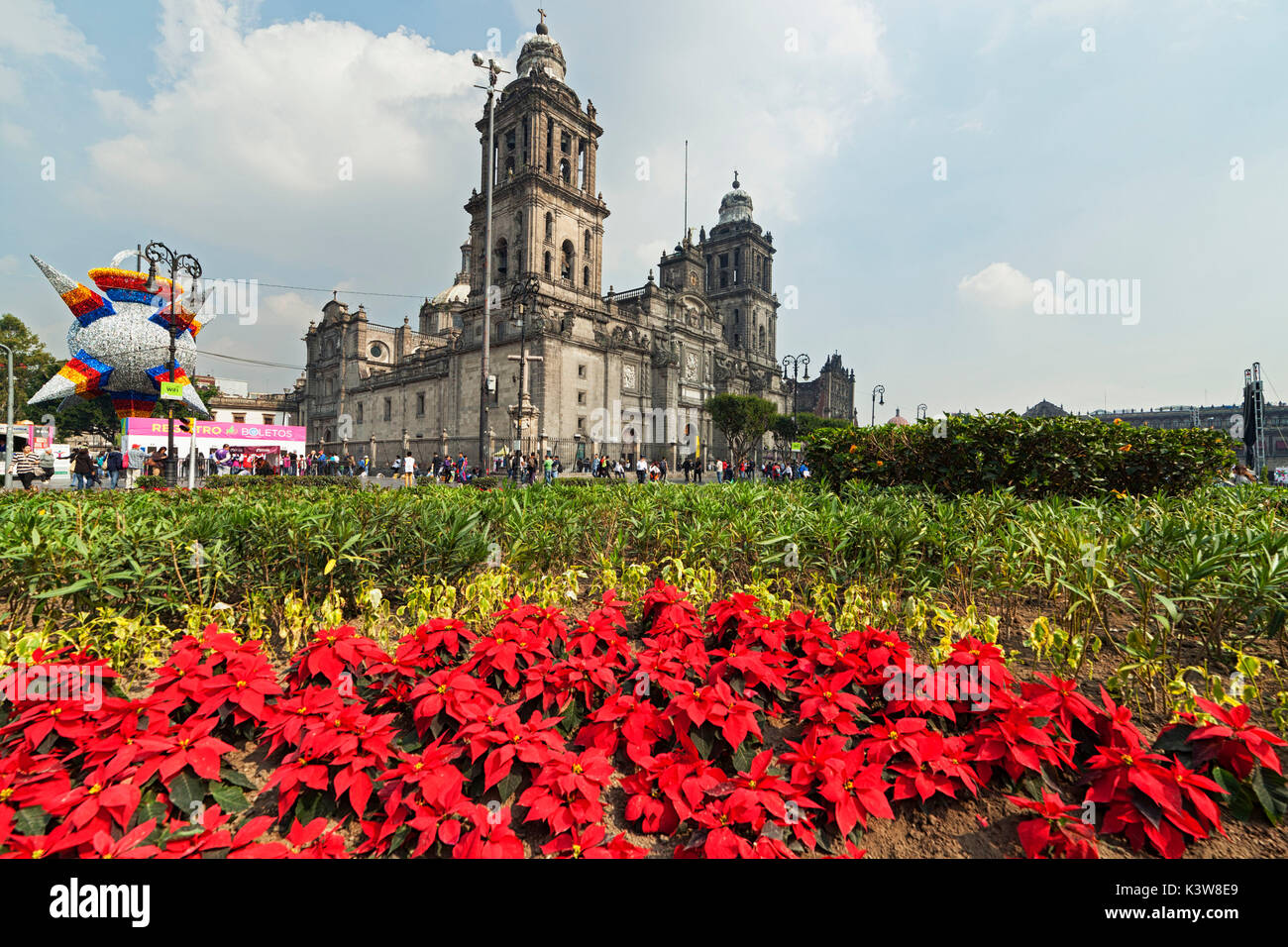Metropolitan Cathedral, Costitution Place, Mexico City, Mexico. Stock Photo