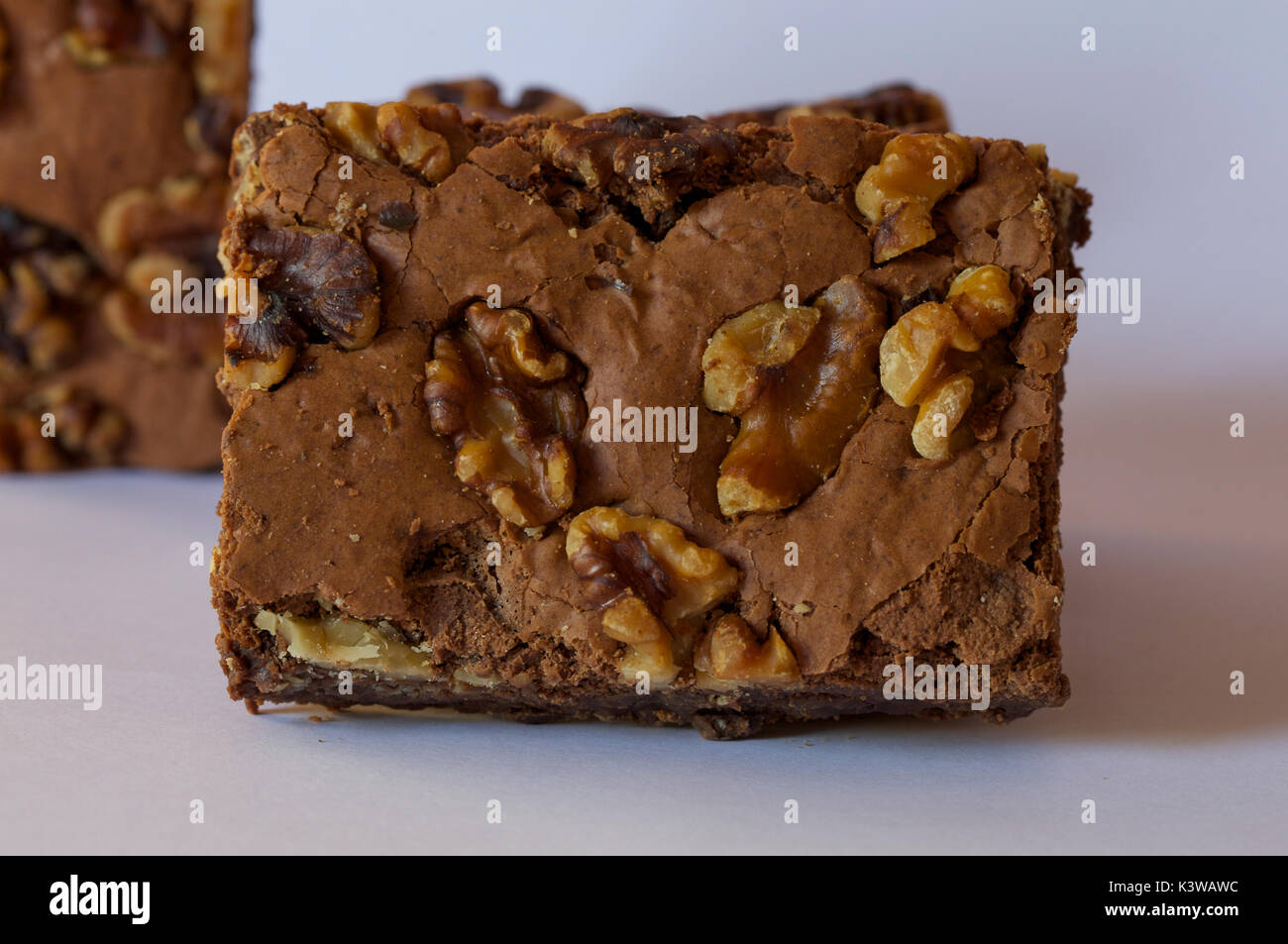 Homemade Walnut Brownie Stock Photo Alamy