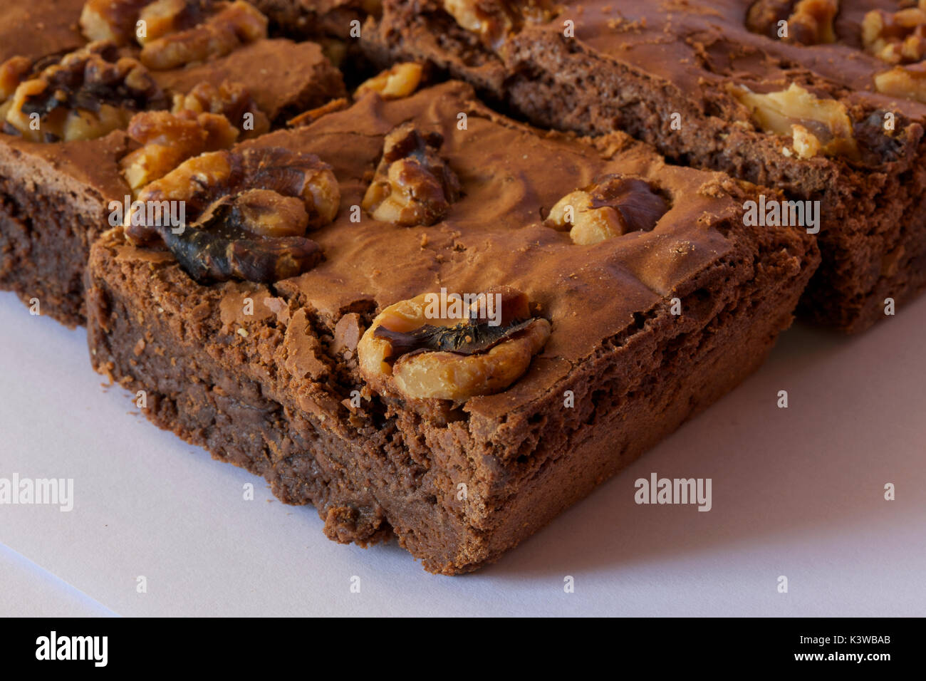 Homemade Walnut Brownie Stock Photo Alamy