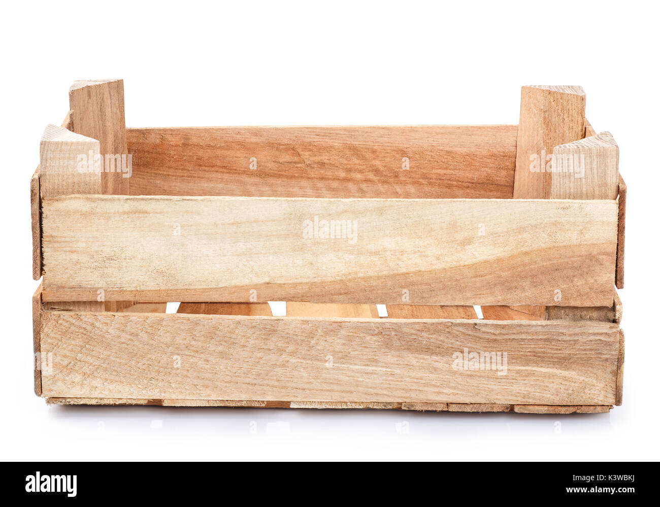 wooden crate isolated on white Stock Photo