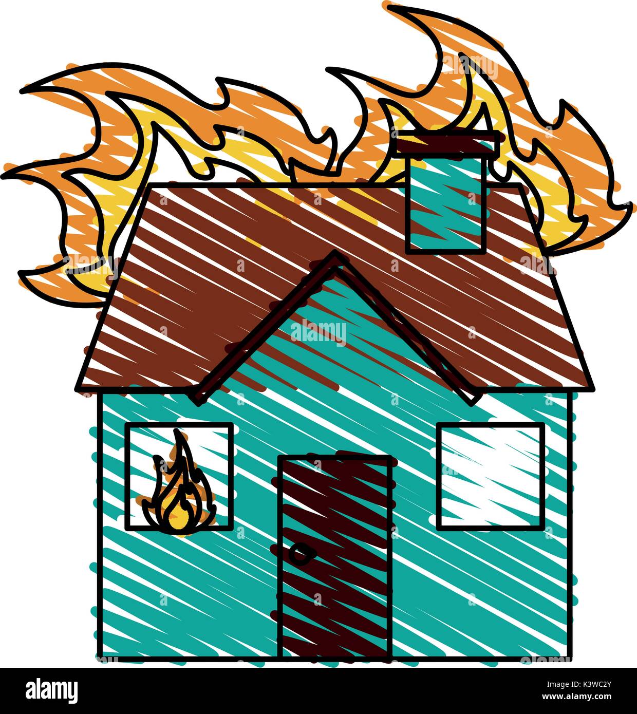 Isolated house on fire design Stock Vector Image & Art Alamy