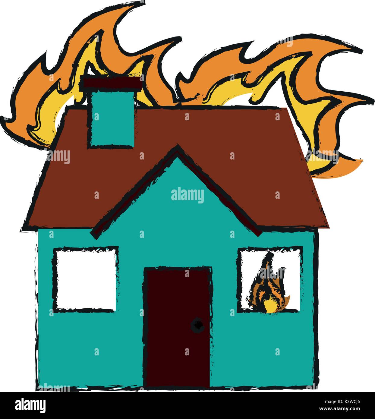 Isolated house on fire design Stock Vector Image & Art Alamy
