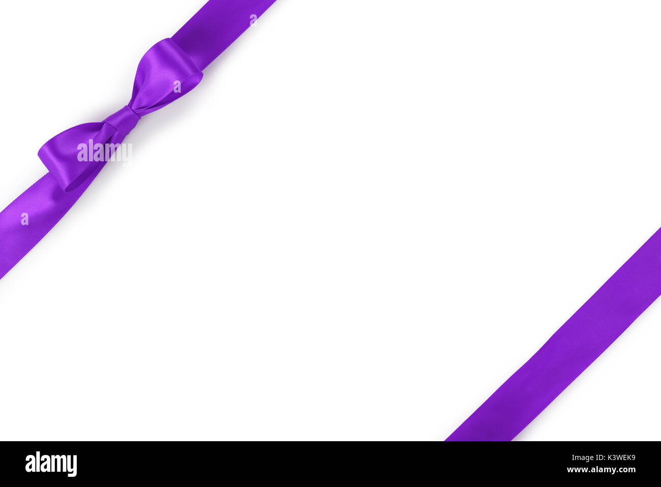 purple ribbon bow composition isolated on white background with shadow ...