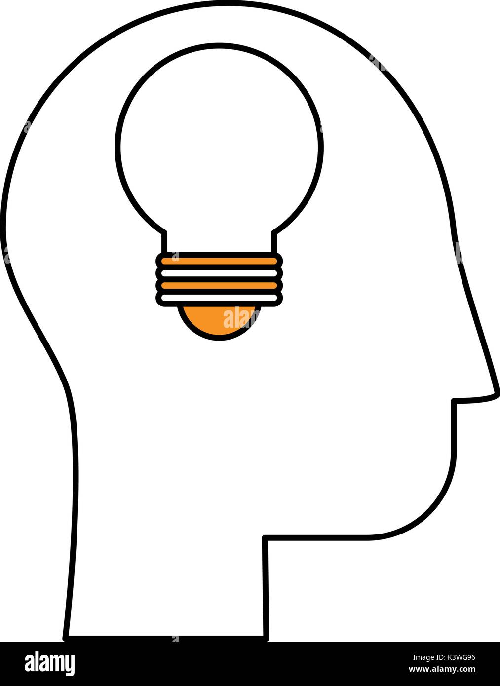 Head and light bulb design Stock Vector Image & Art - Alamy