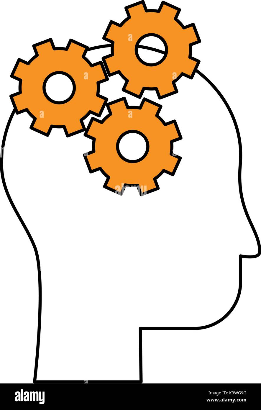 Head and gears design Stock Vector Image & Art - Alamy