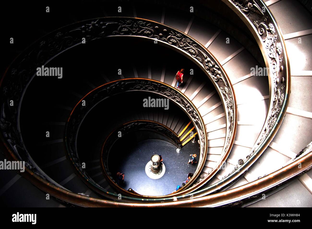 Spiral stairs leading to the Vatican Museums located within the Vatican