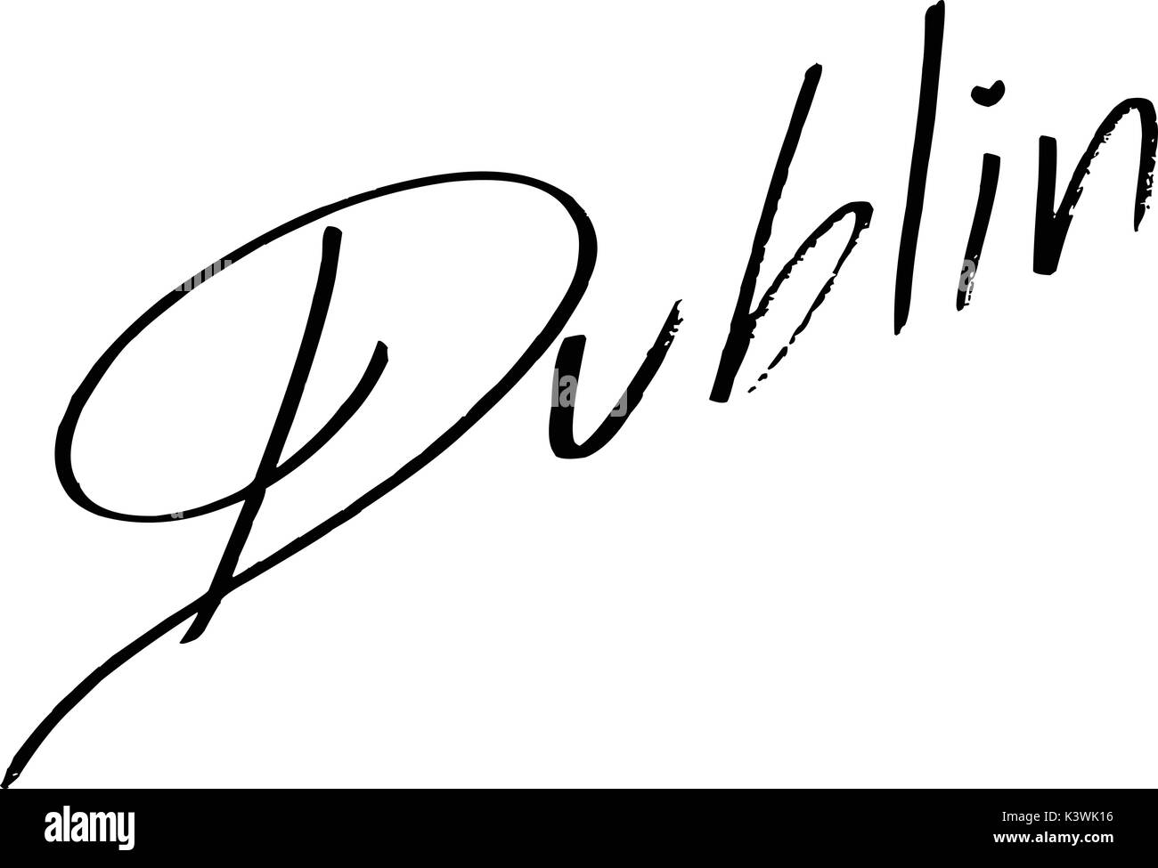 Dublin text sign illustrationon white Background Stock Vector