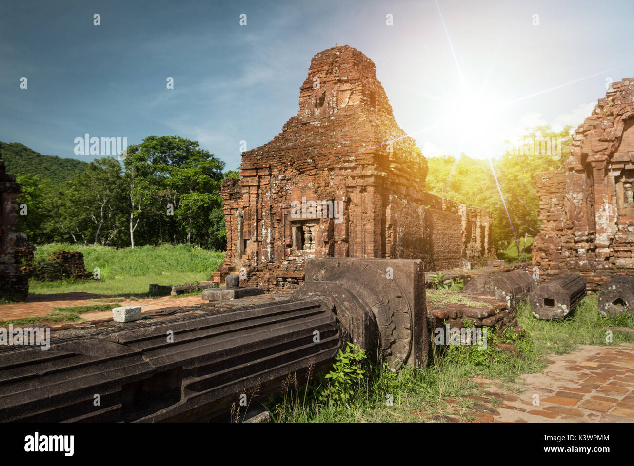 ancient ruins sunset Stock Photo