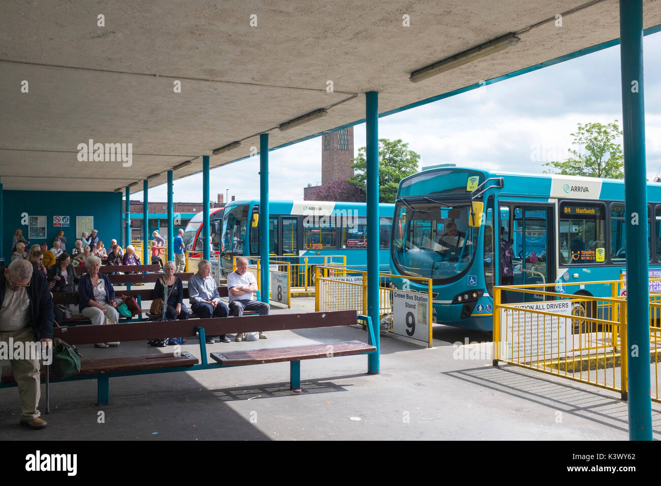 Bus station in Crewe Cheshire UK Stock Photo