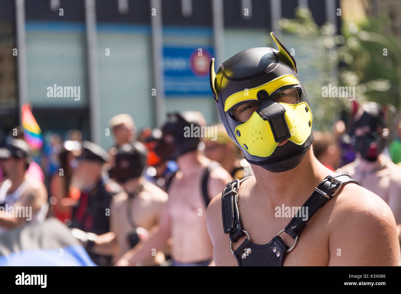 Montreal, CANADA - 20 August 2017: Gay Man wearing a dog slave hood Stock  Photo - Alamy