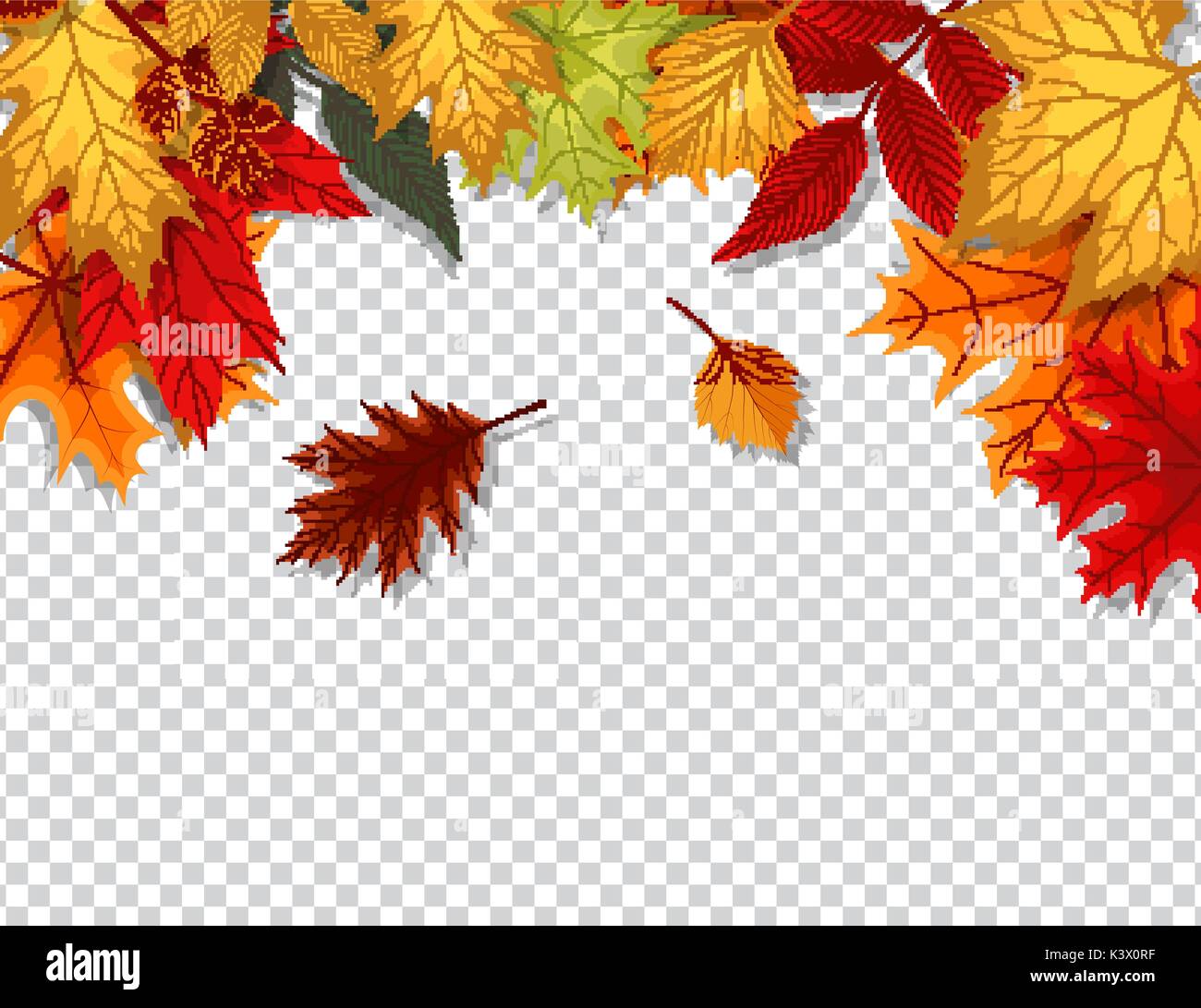 Abstract Vector Illustration with Falling Autumn Leaves on Transparent  Background Stock Vector Image & Art - Alamy