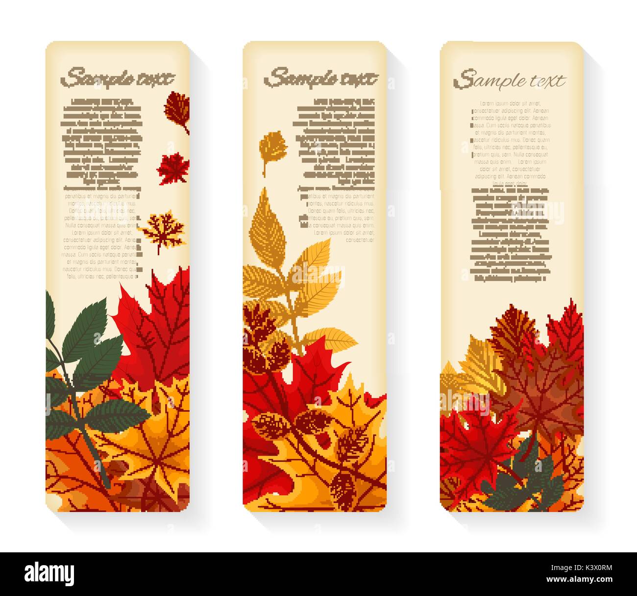 Abstract Vector Illustration Background with Falling Autumn Leaves ...