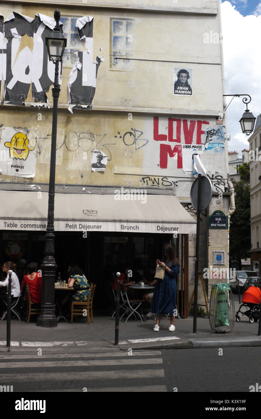 Paris. Graffiti artists and their work in Paris France. Stock Photo