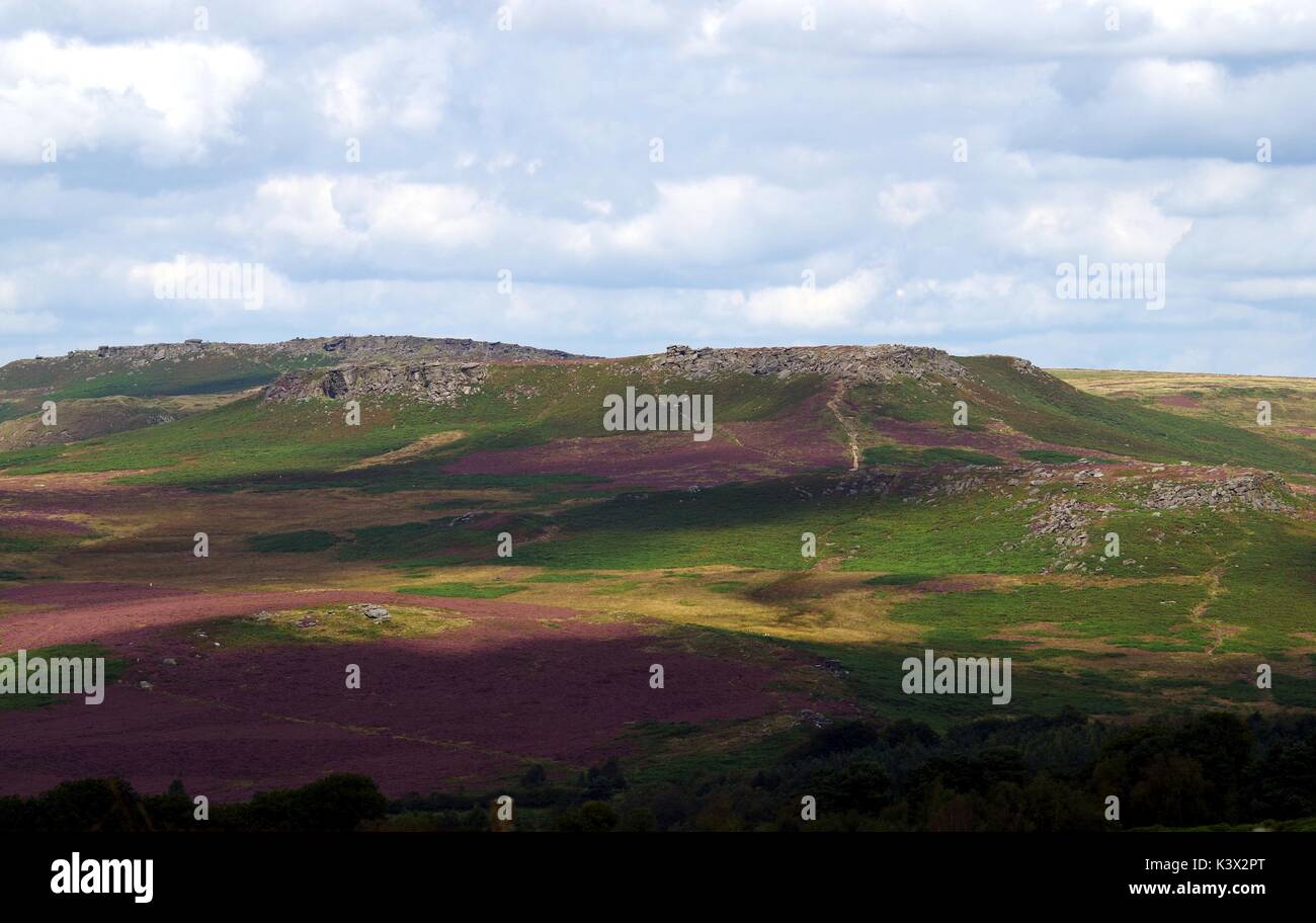 view of carl wark peak district landscape derbyshire Stock Photo