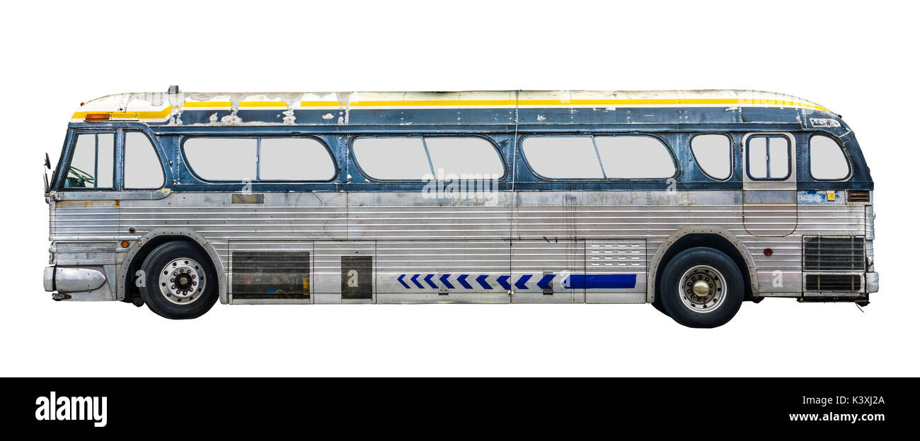 An Isolated Grungy Old Bus Or Coach Stock Photo