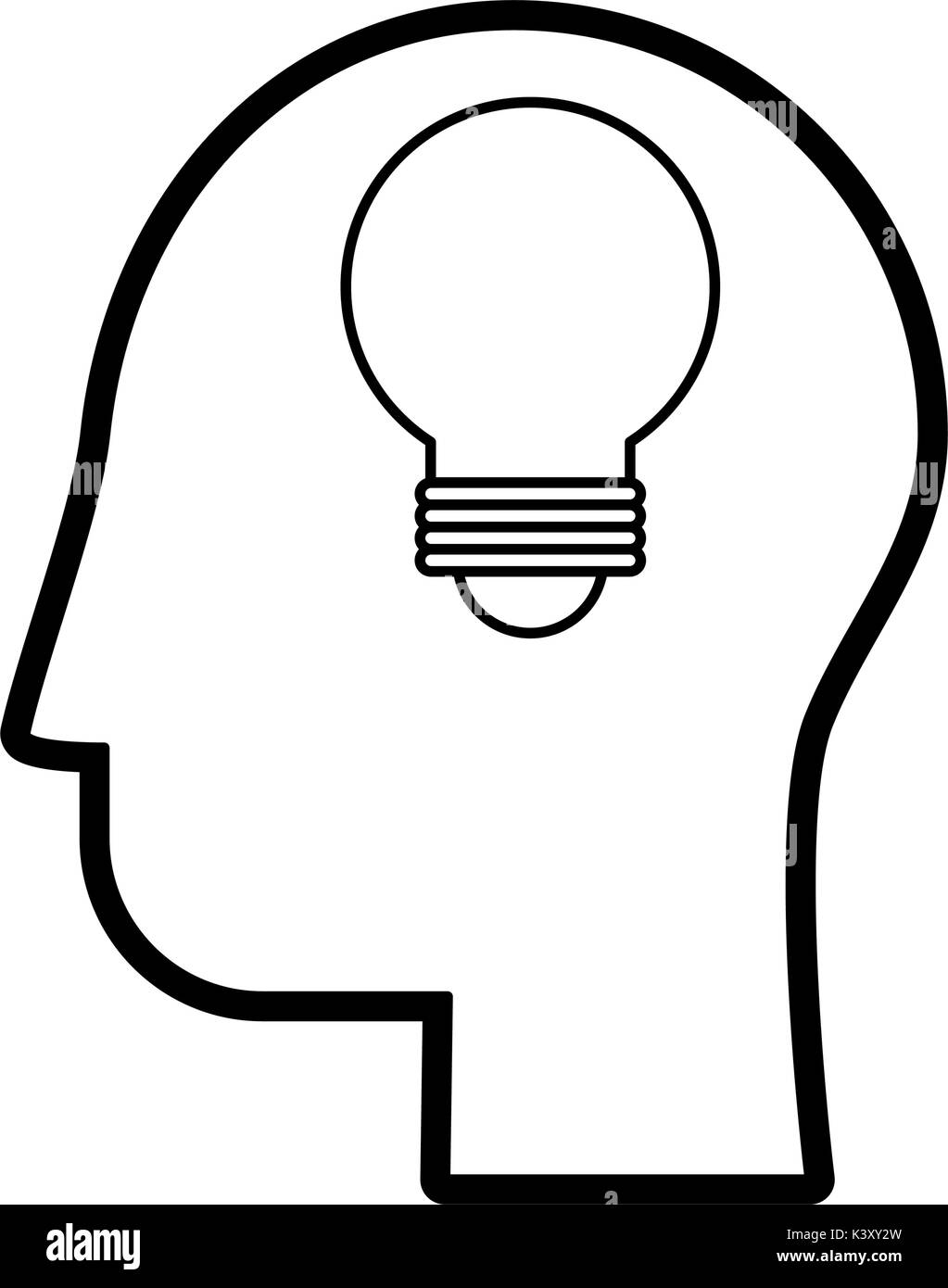 Head and light bulb design Stock Vector Image & Art - Alamy