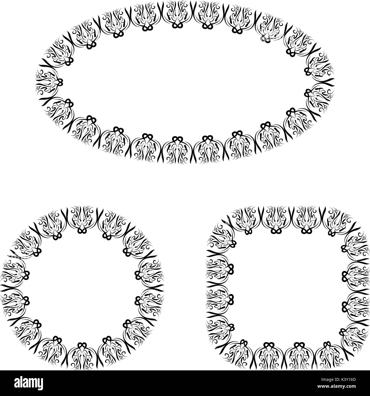 abstract vector black and white ornate frames set Stock Vector Image ...