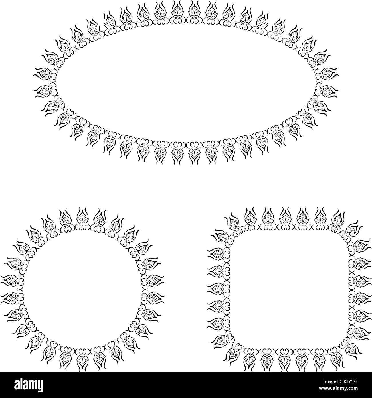 abstract vector black and white ornate frames set Stock Vector Image