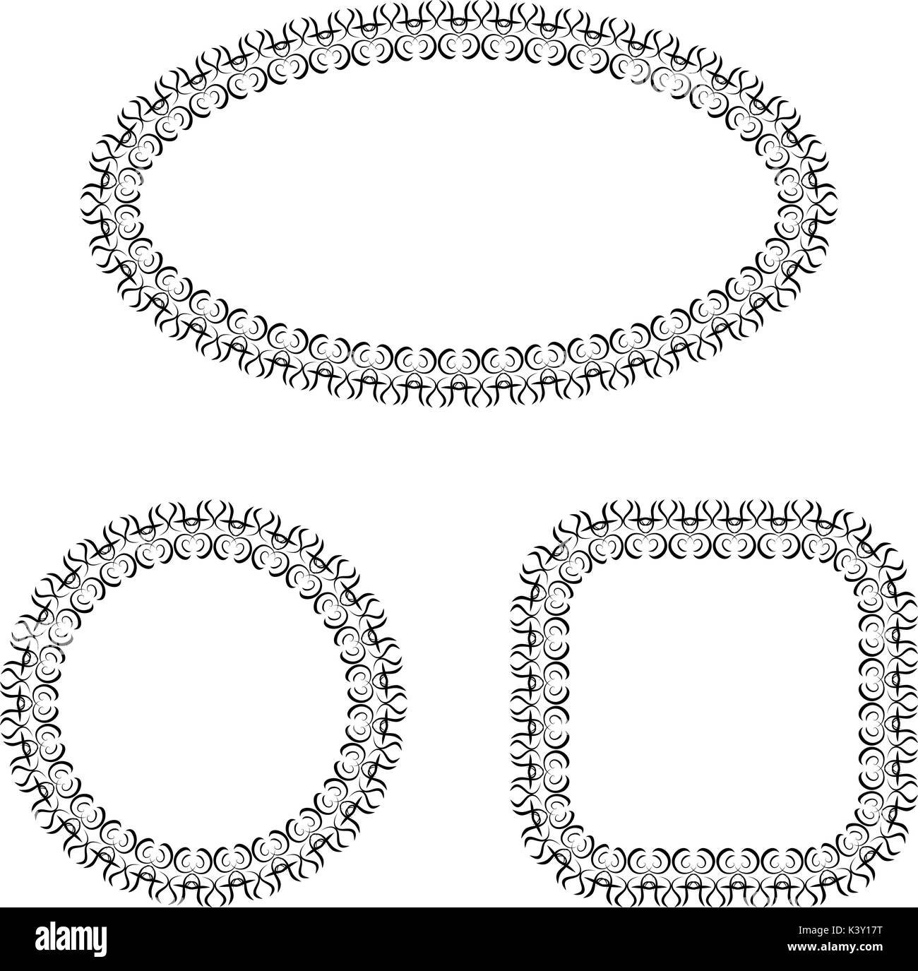 abstract vector black and white ornate frames set Stock Vector Image ...