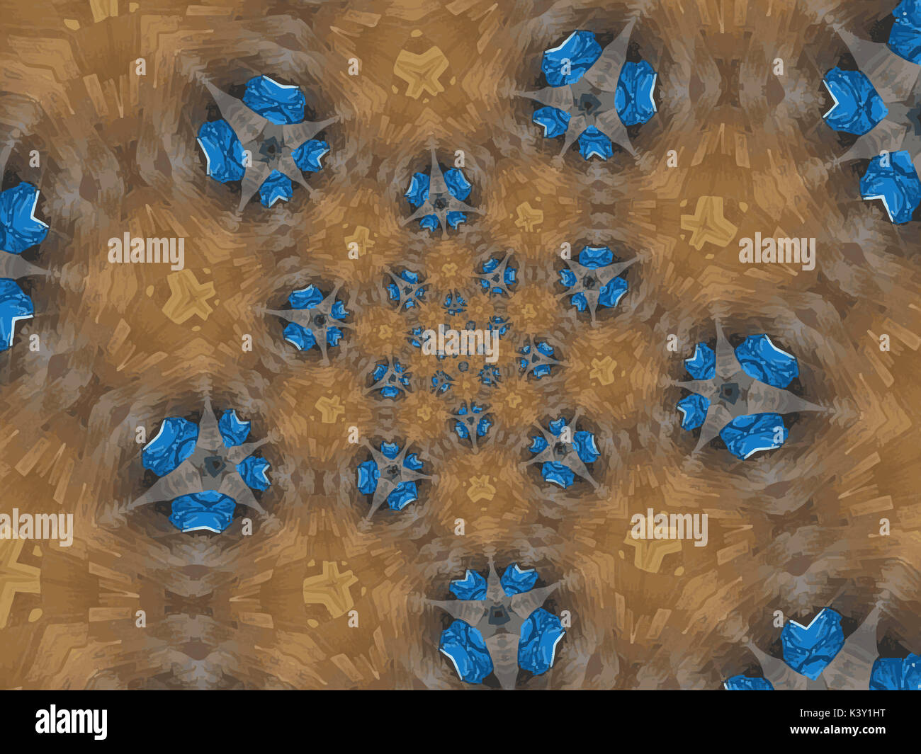 irregular circle pattern in brown and blue colors Stock Photo - Alamy