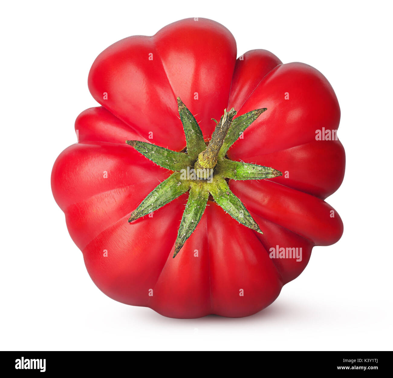 Fresh heirloom tomato top view Stock Photo